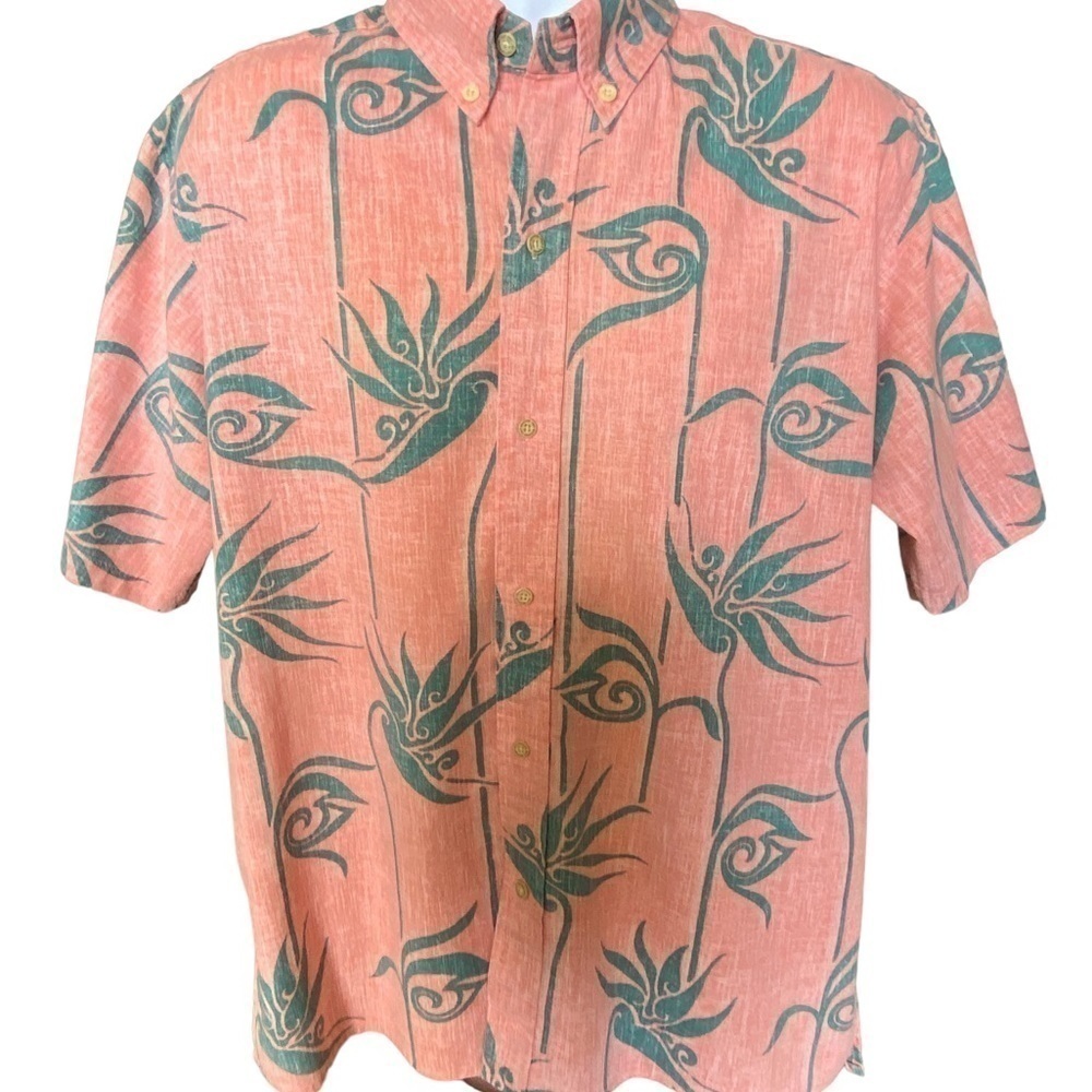 VTG REYN SPOONER Alfred Shaheen Aloha Hawaiian Floral Shirt Men L Lar…